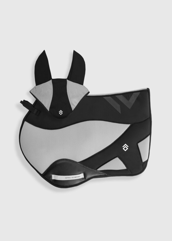 Black Colour Block Saddle Cloth Set