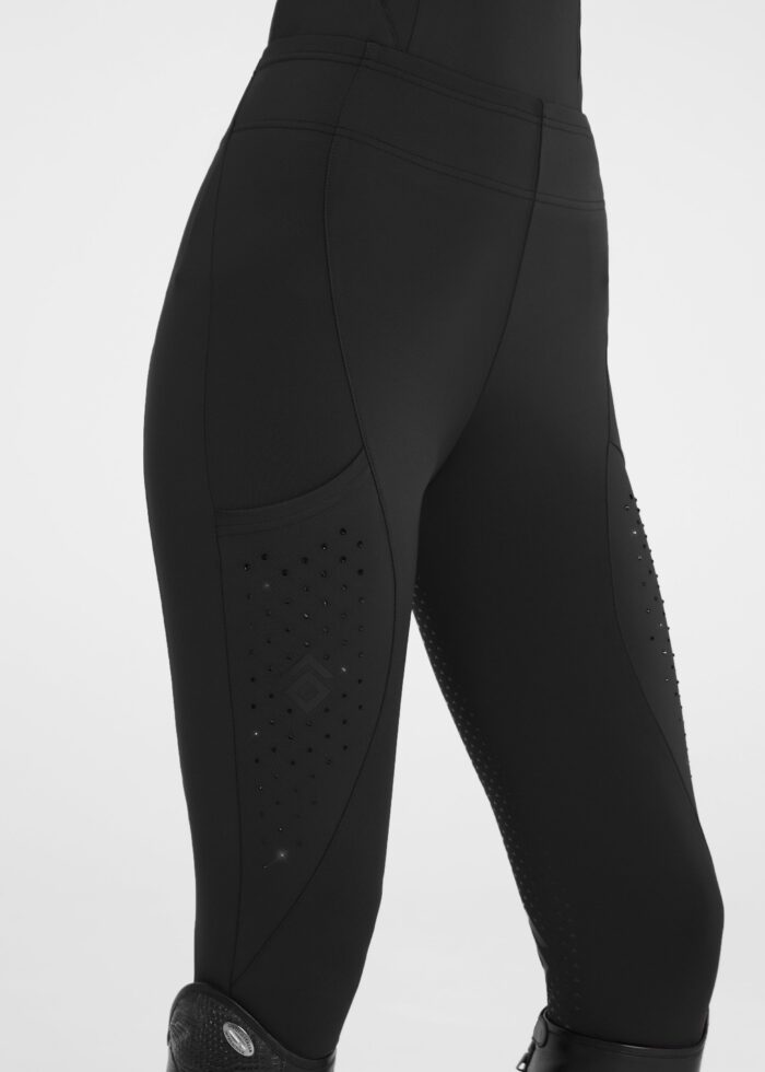 Black Crystal Leggings Full Seat