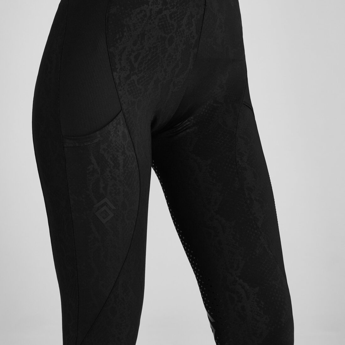 Black Python Leggings Full Seat