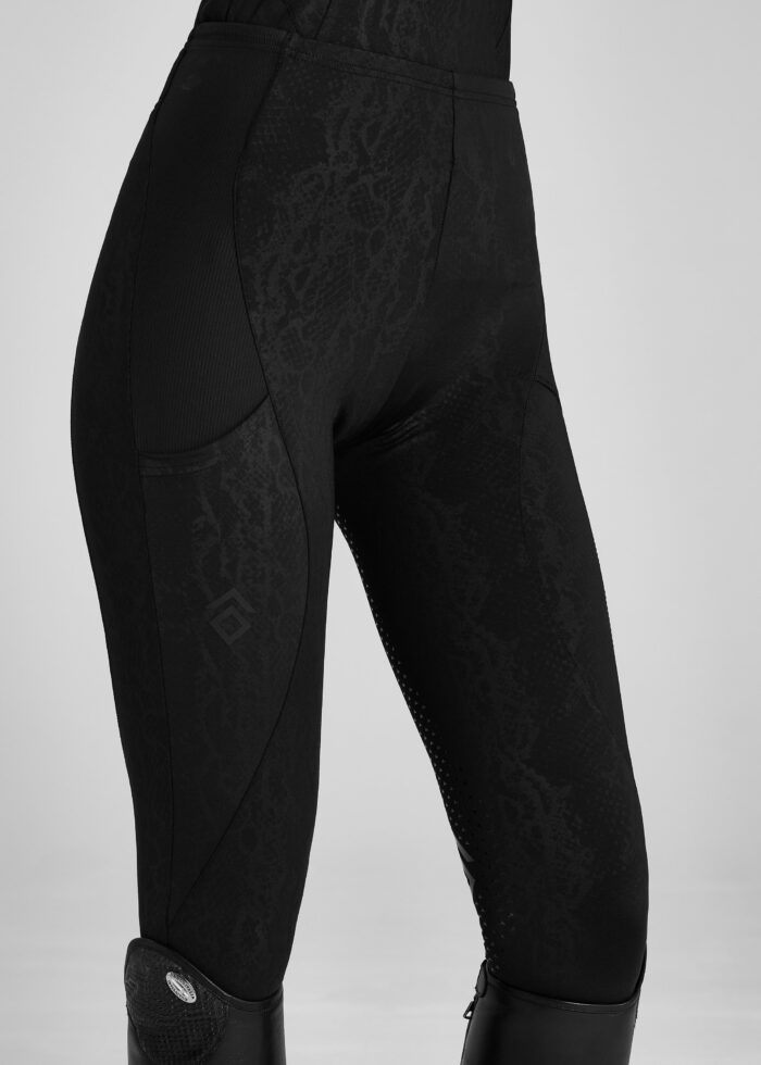 Black Python Leggings Full Seat