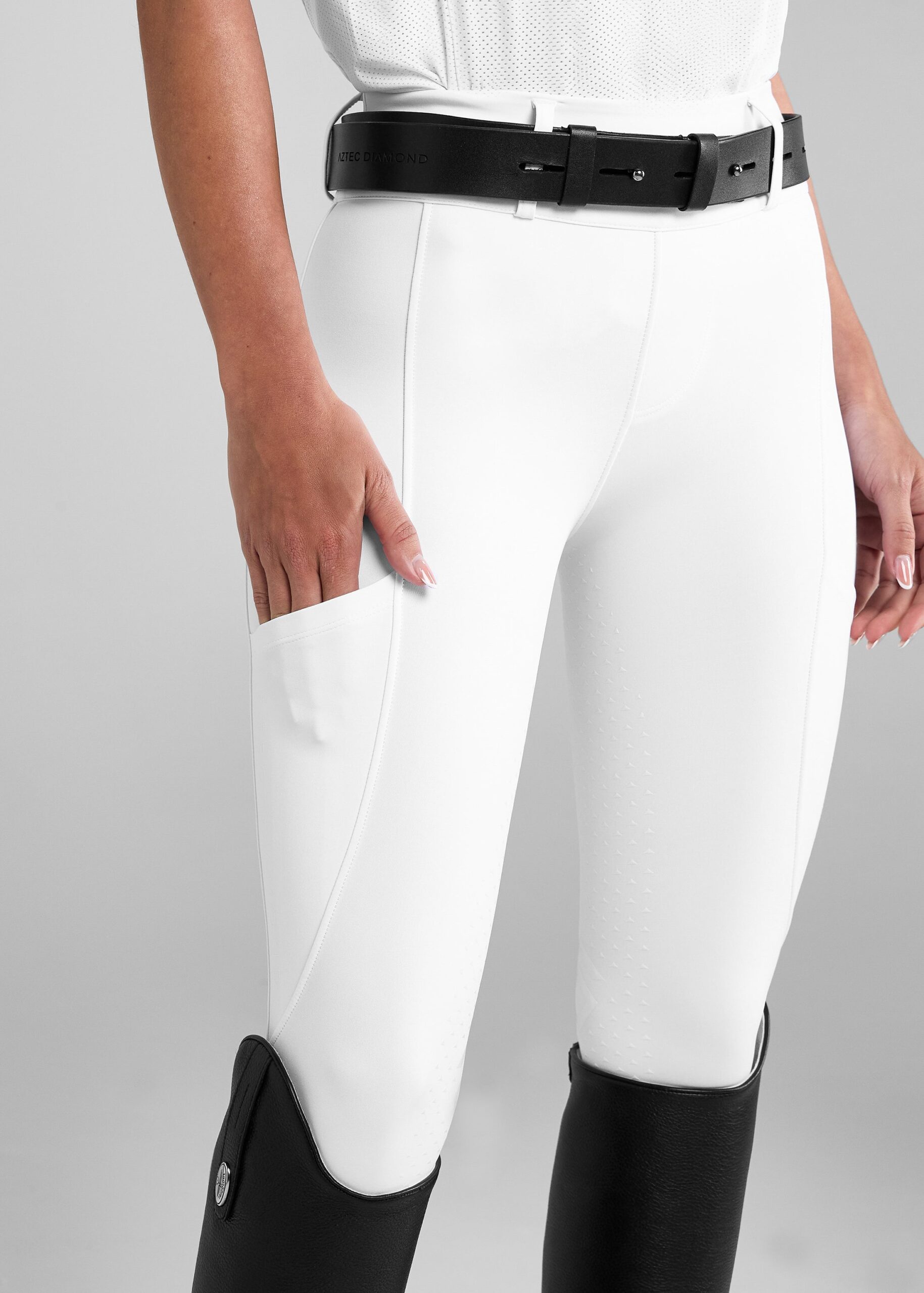 White Compression Breeches Full Seat