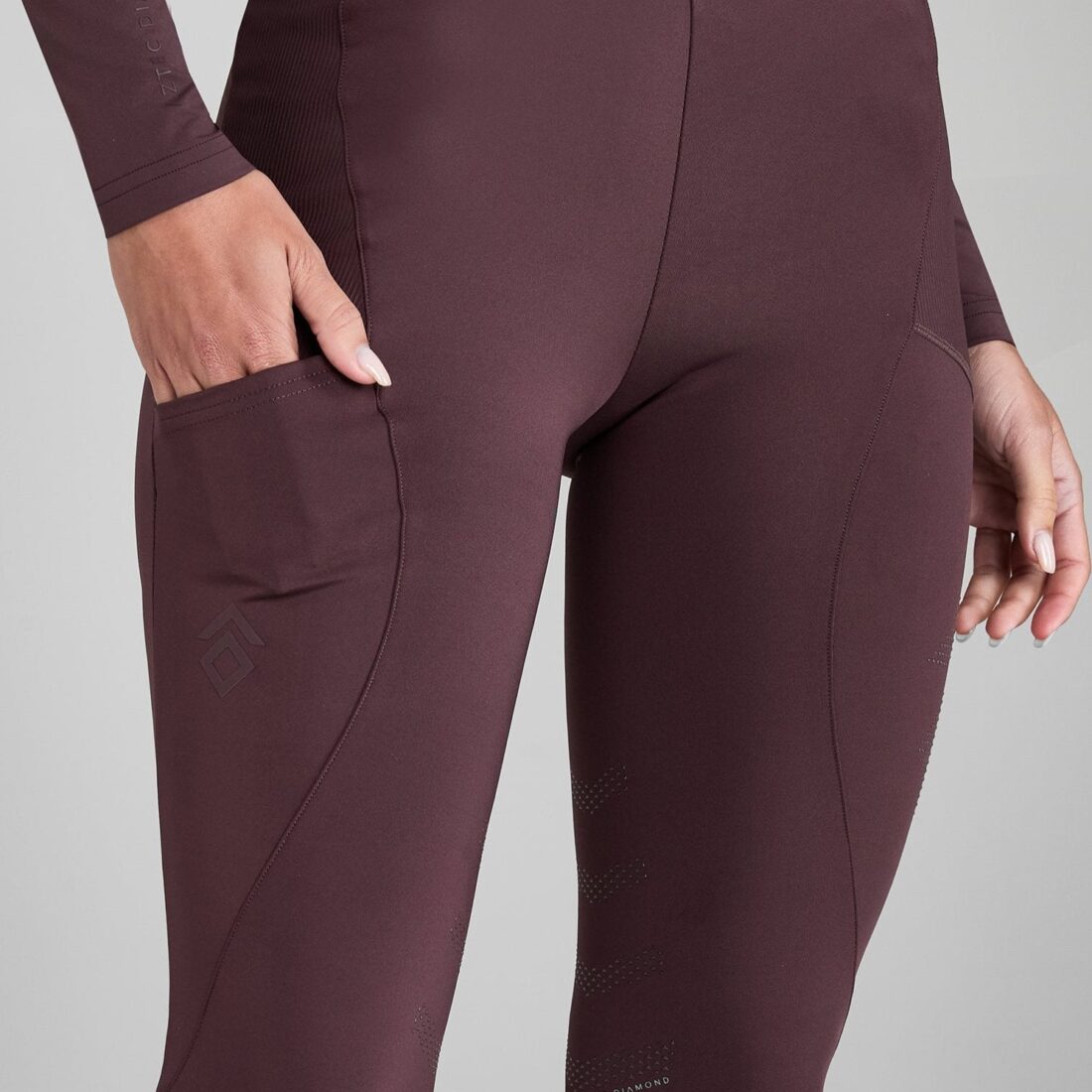 Deep Mauve Core Leggings Knee Grip
