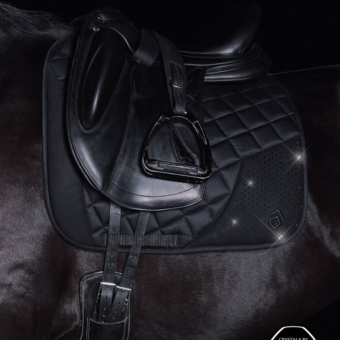 Black Nite Dressage Saddle Pad & Fly Veil Set