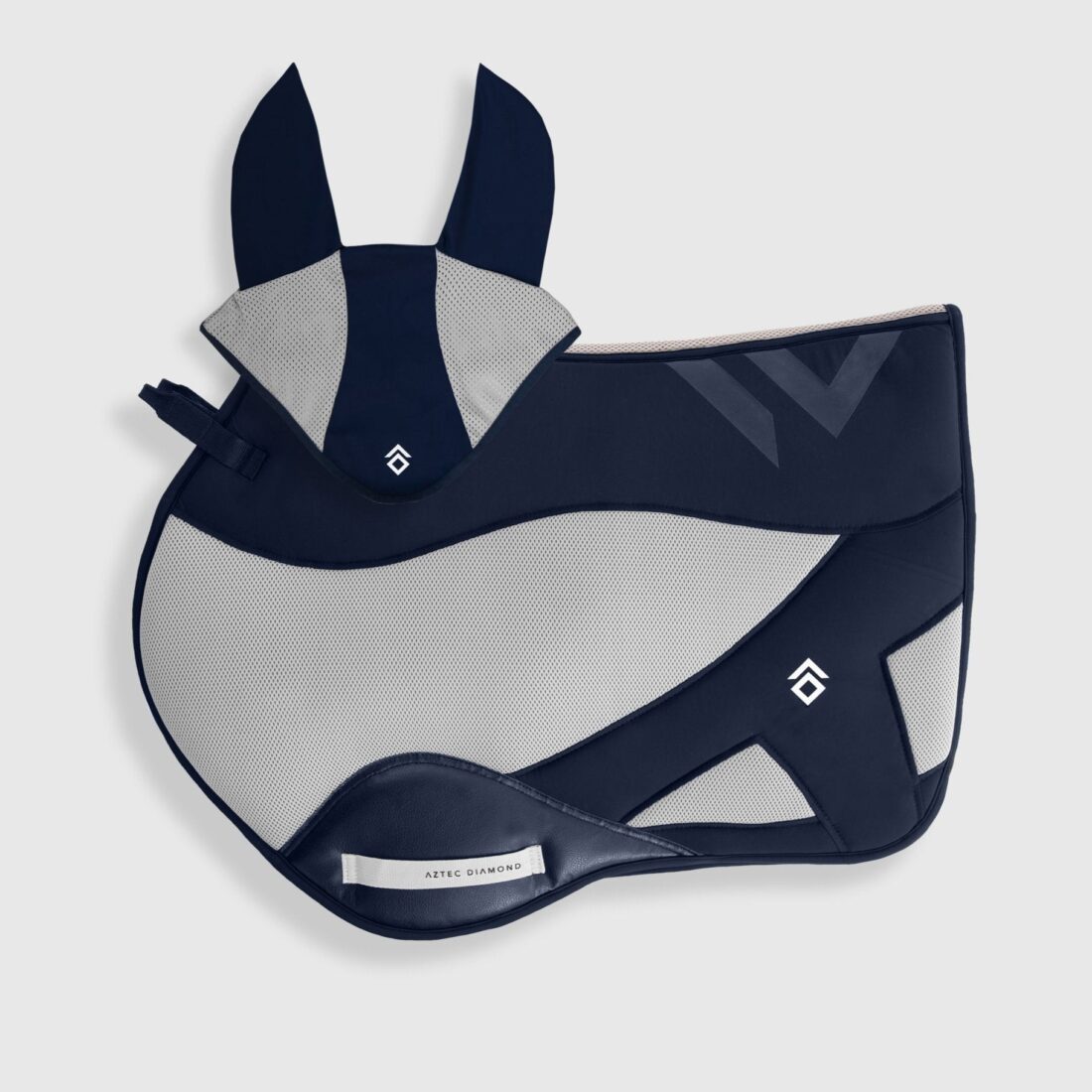 Navy Colour Block Saddle Cloth Set