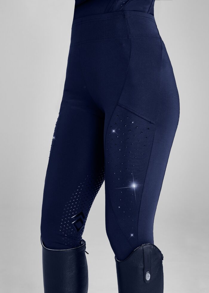 Navy Crystal Leggings Full Seat