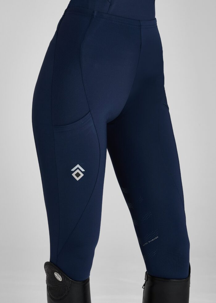 Navy/silver Contrast Leggings Knee Grip